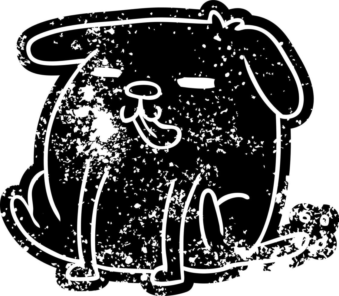 grunge icon kawaii of a cute dog vector