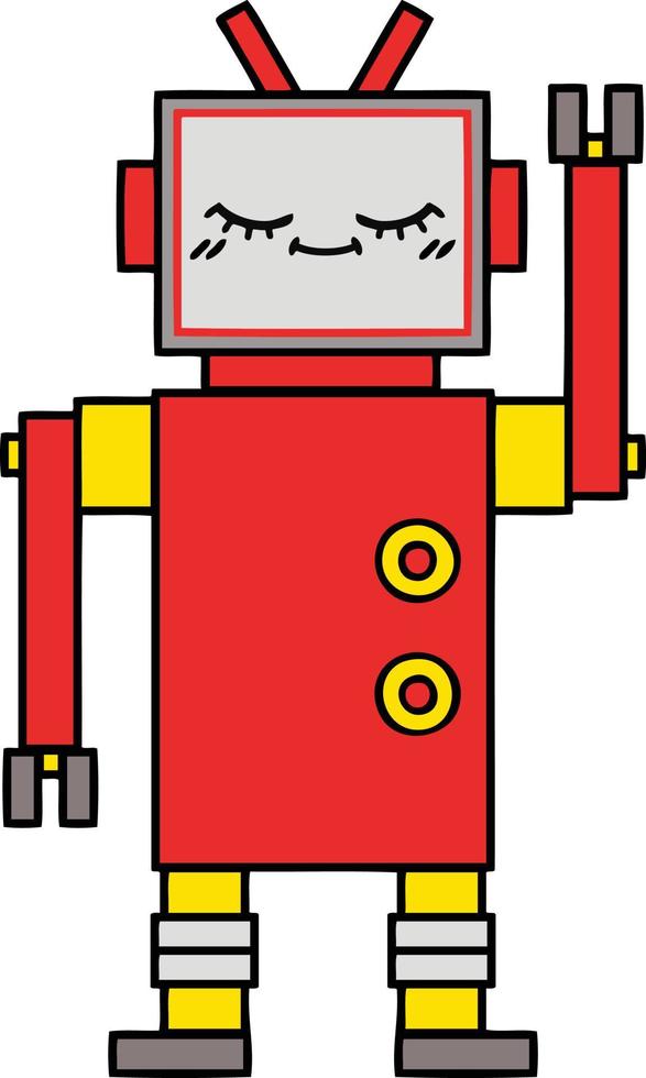 lindo robot de dibujos animados vector