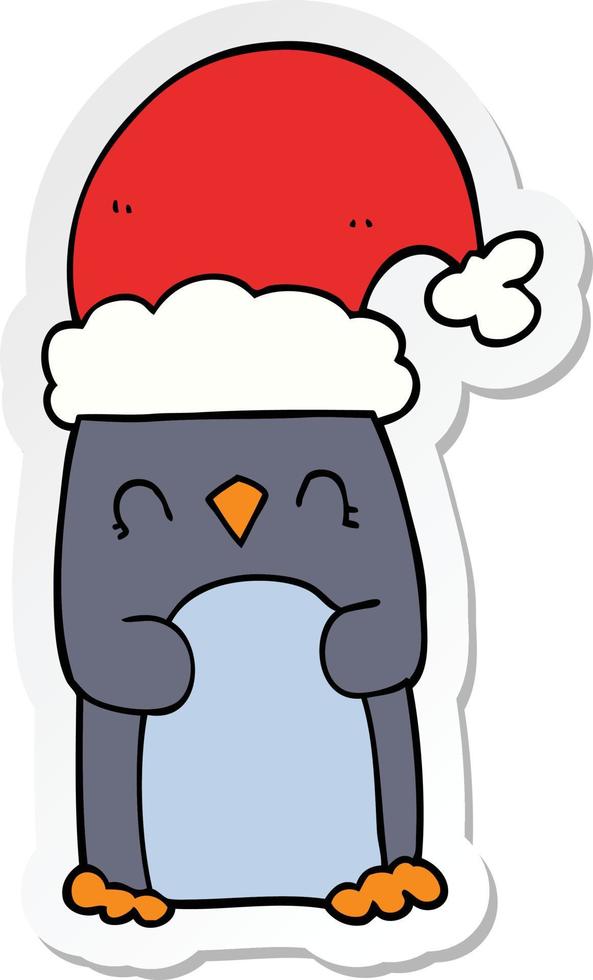 sticker of a cartoon penguin vector