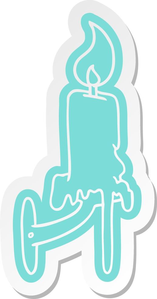 cartoon sticker of a candle stick vector
