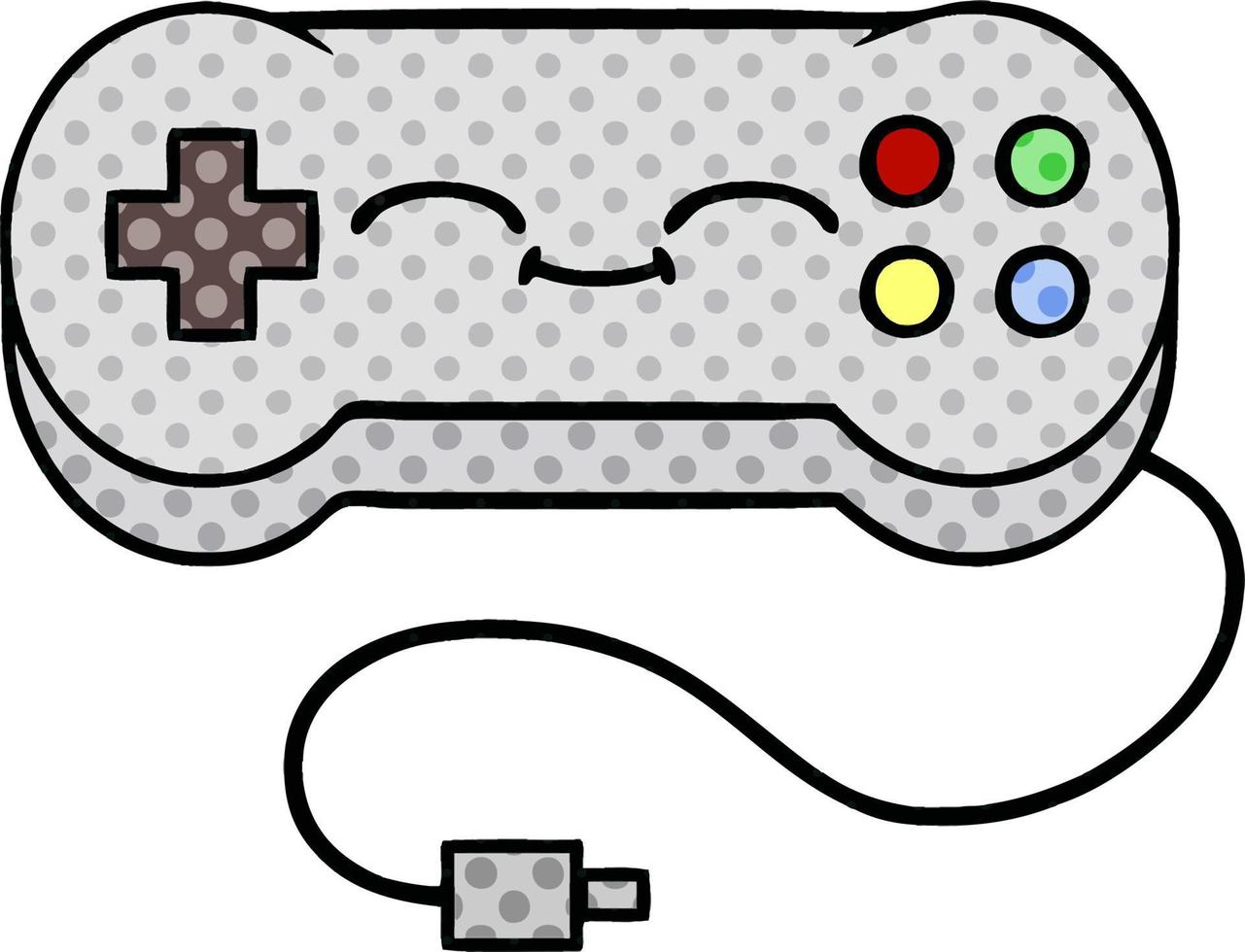 controlador de juego de dibujos animados estilo cómic vector