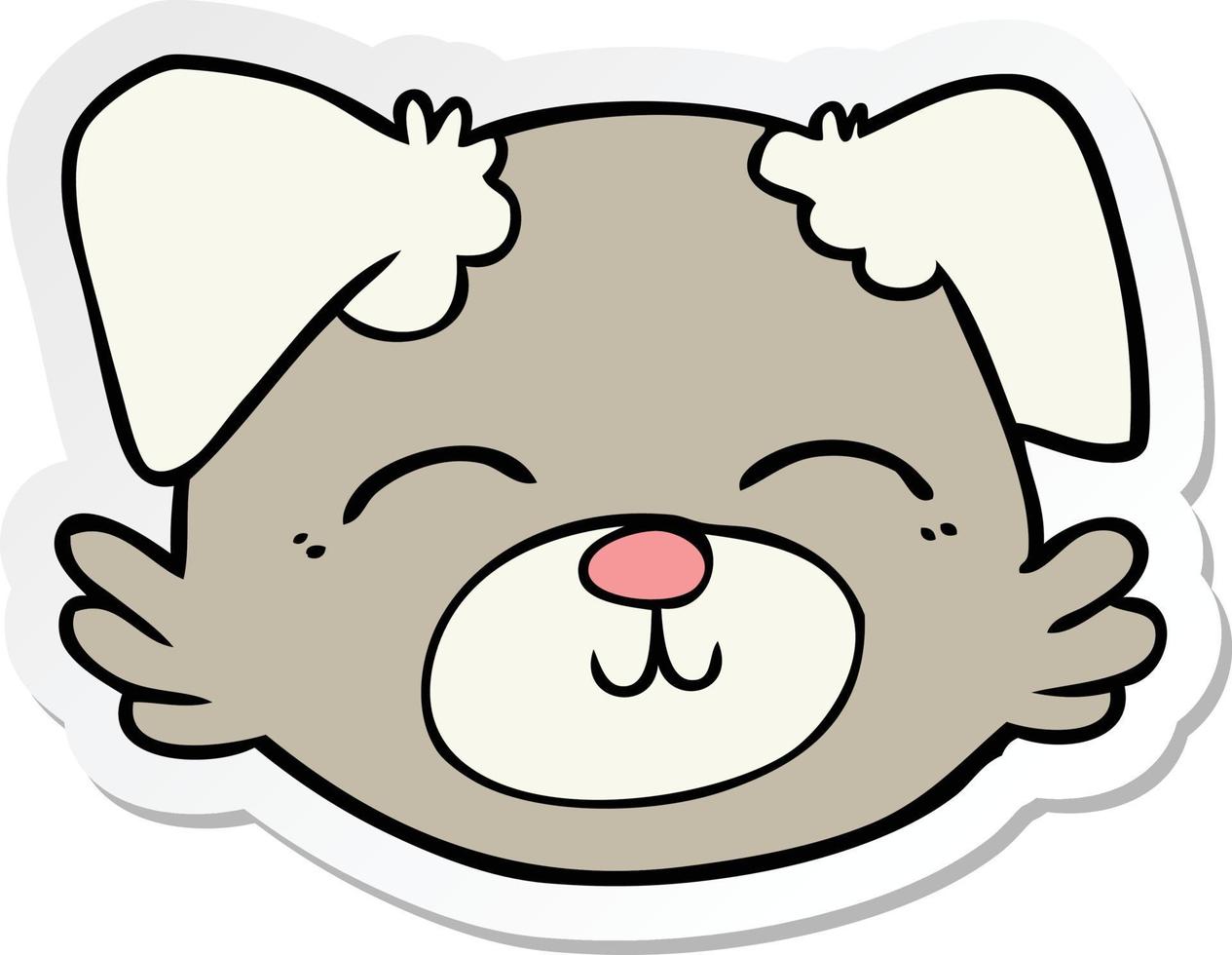 sticker of a cartoon dog face vector