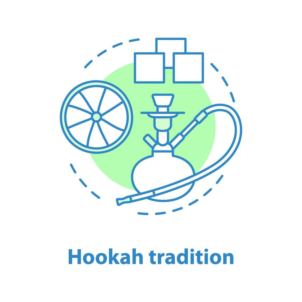Hookah tradition concept icon. Nargile idea thin line illustration. Hookah bar. Vector isolated outline drawing