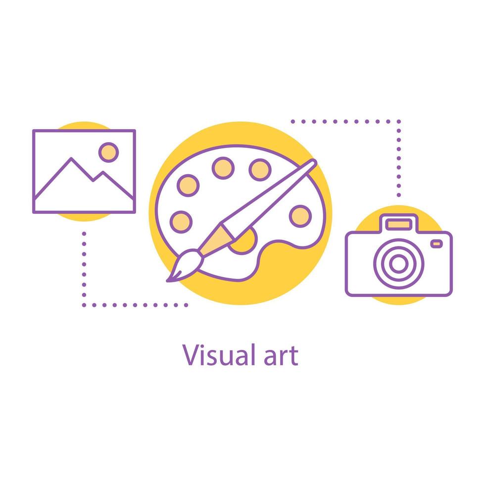 Visual art concept icon. Painting and photography idea thin line illustration. Art studio and workshops. Vector isolated outline drawing