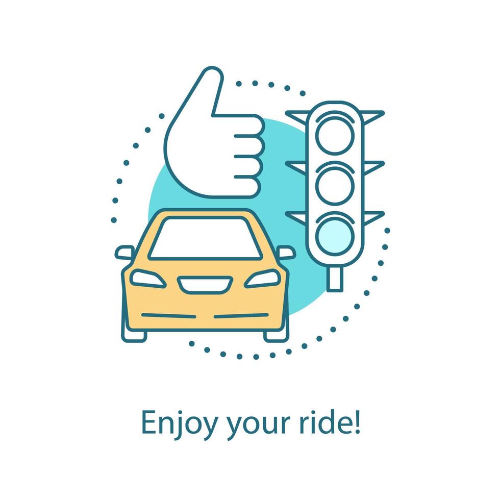 Carpooling service concept icon. Successful ride sharing idea thin line illustration. Driving car. Vector isolated outline drawing