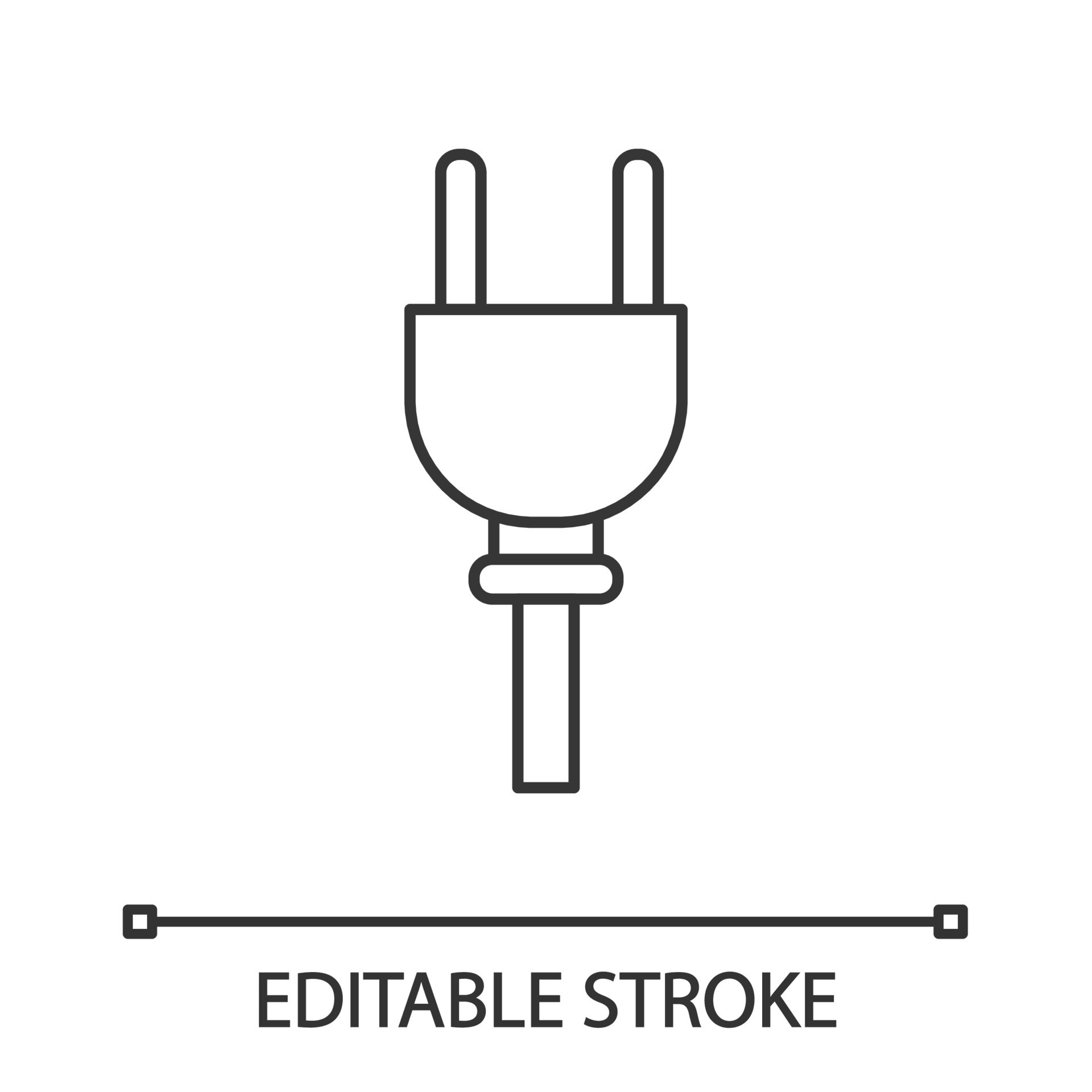 Electric plug linear icon. Wiring. Thin line illustration. Power cable