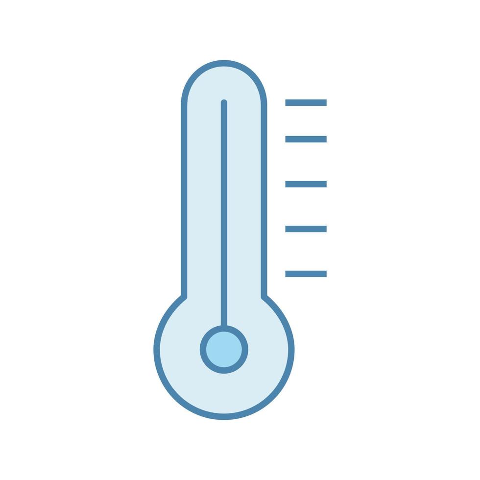 Thermometer color icon. Air temperature measurement. Isolated vector illustration