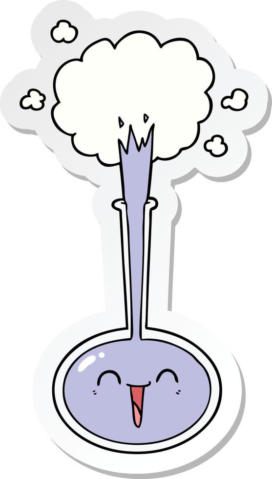 sticker of a cartoon science experiment vector