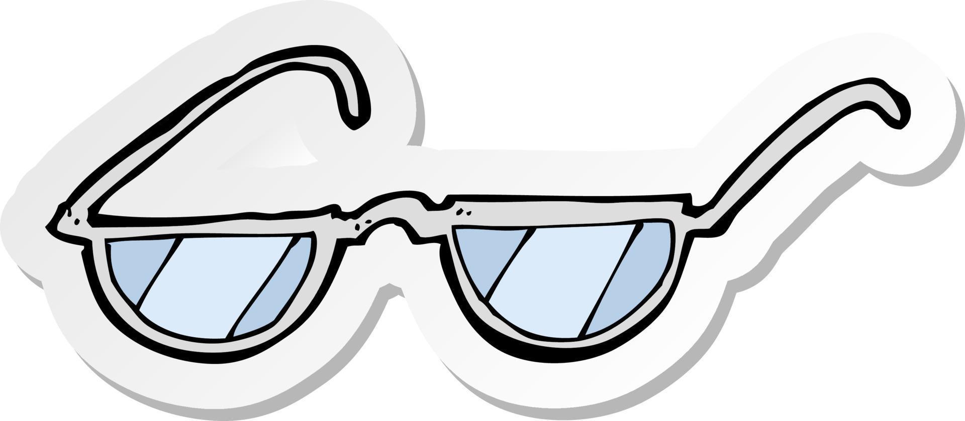 sticker of a cartoon glasses vector