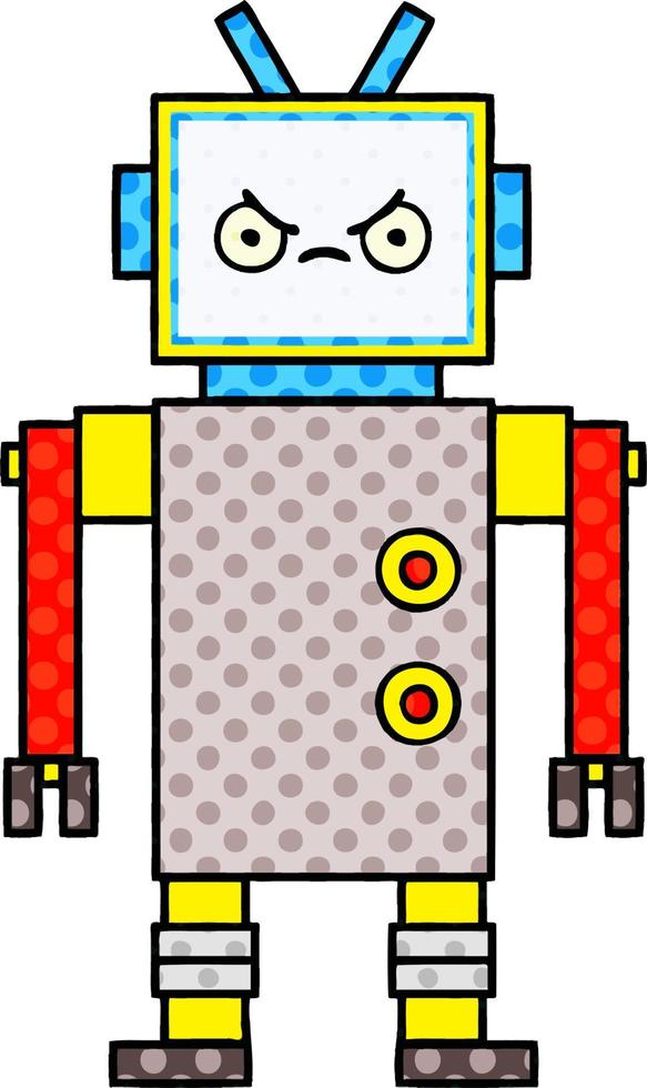 comic book style cartoon robot vector