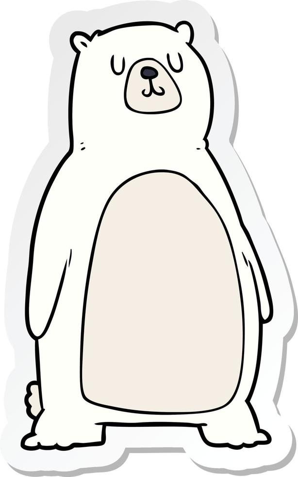 sticker of a cartoon polar bear vector