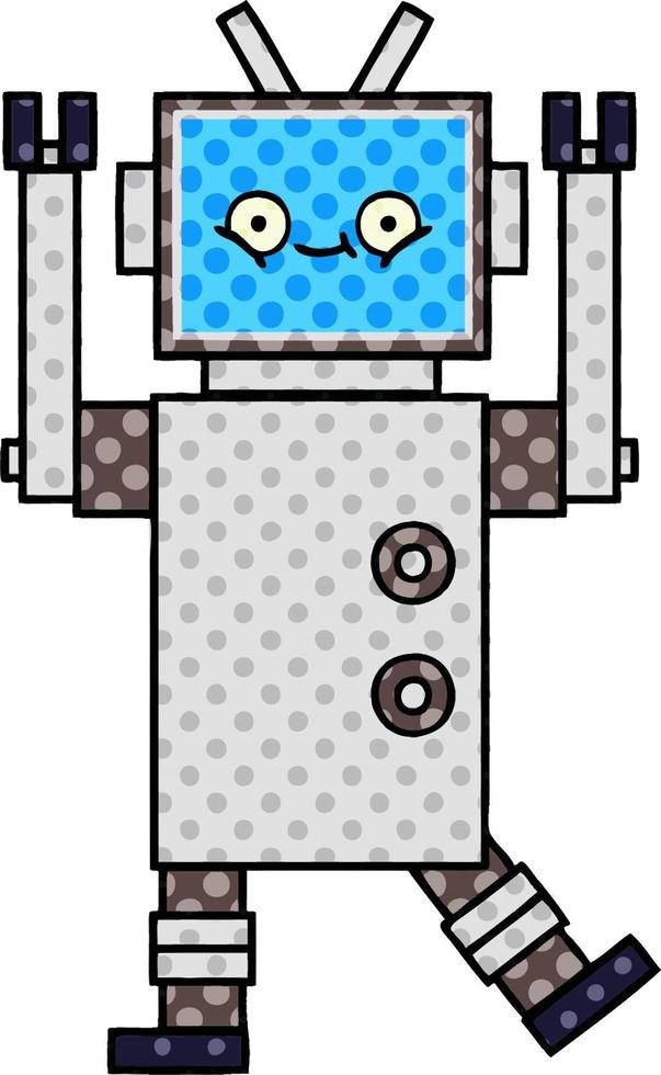 comic book style cartoon robot vector