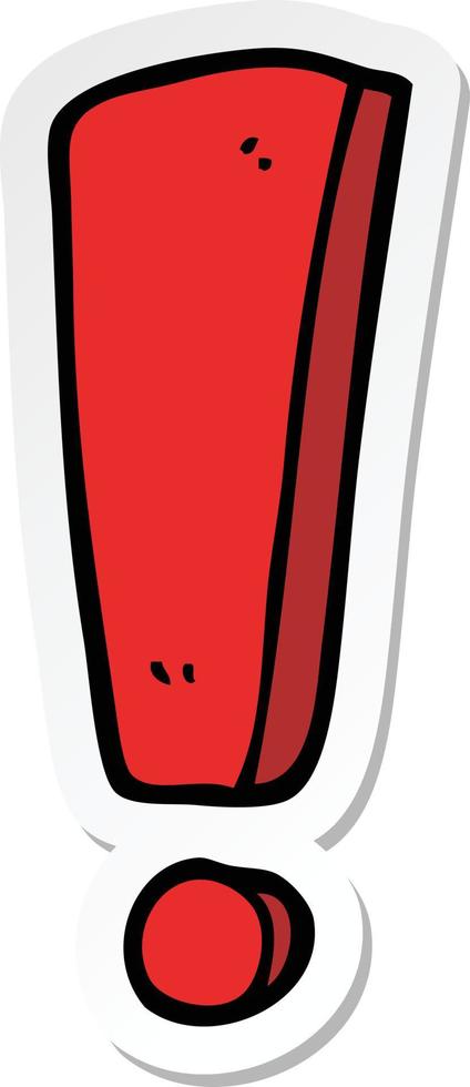 sticker of a cartoon exclamation mark vector