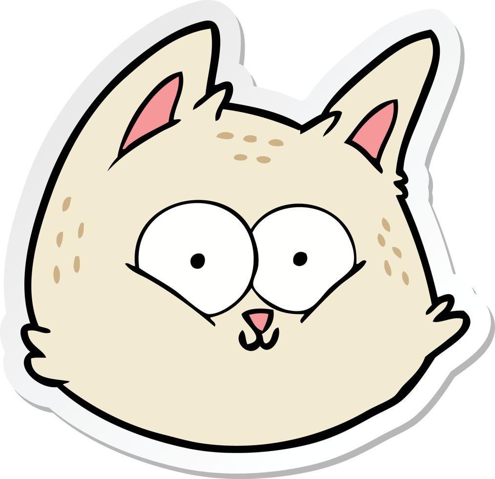 sticker of a cartoon cat face vector