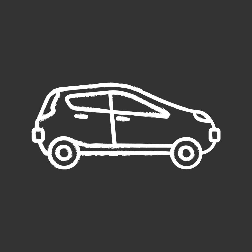 Car side view chalk icon. Automobile. Isolated vector chalkboard illustration
