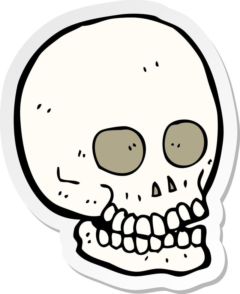 sticker of a cartoon skull vector
