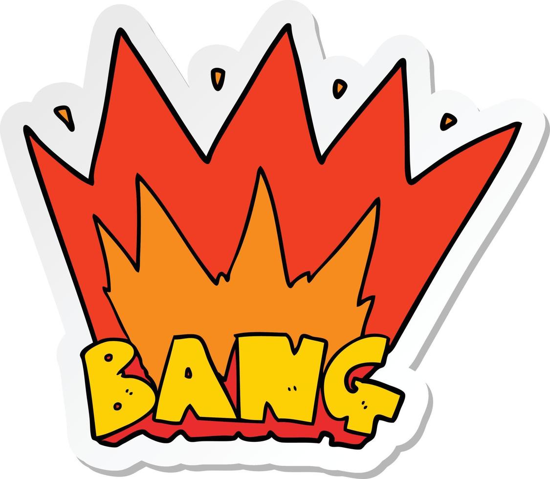 sticker of a cartoon bang sign vector