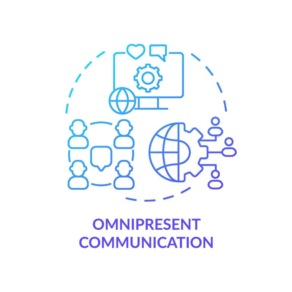 Omnipresent communication blue gradient concept icon. Marketing strategy. Customer behavior trend abstract idea thin line illustration. Isolated outline drawing. vector