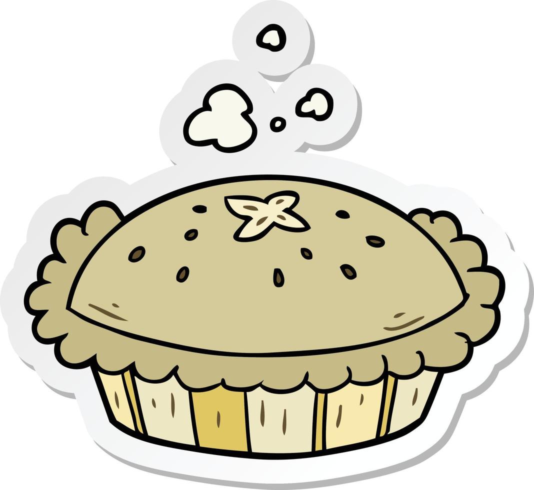 sticker of a cartoon pie vector