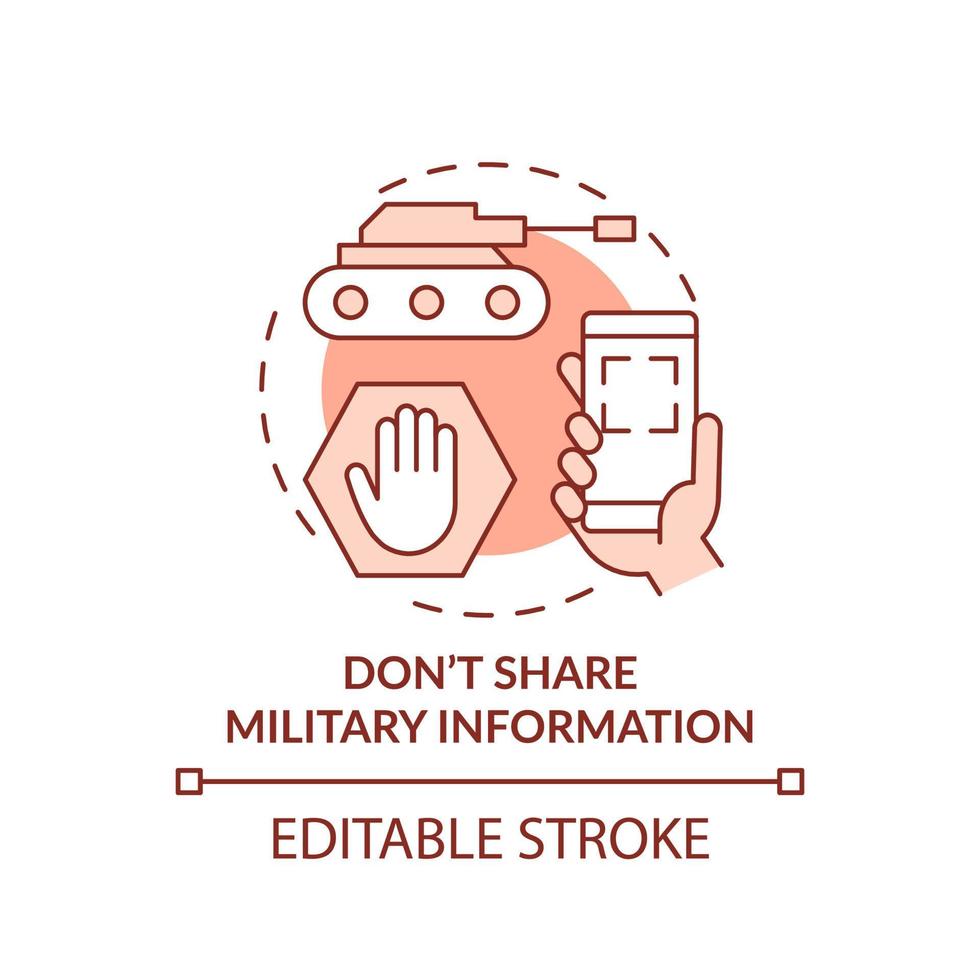 Dont share military information terracotta concept icon. Action during war abstract idea thin line illustration. Isolated outline drawing. Editable stroke. vector