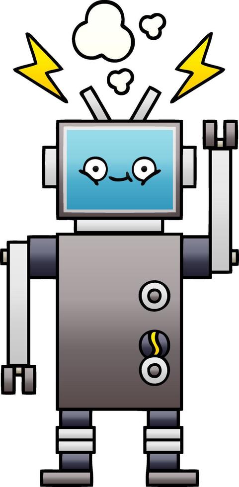 gradient shaded cartoon robot vector