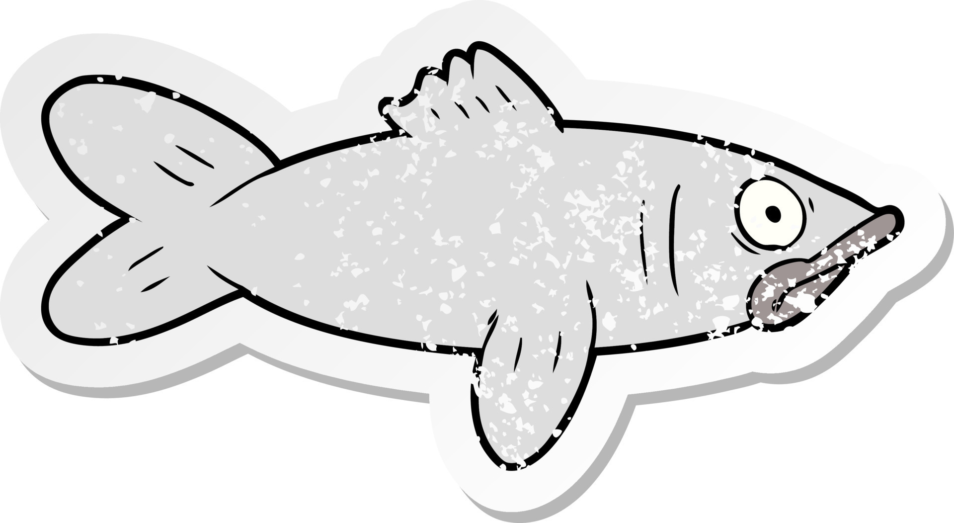 distressed sticker of a cartoon fish 10433795 Vector Art at Vecteezy