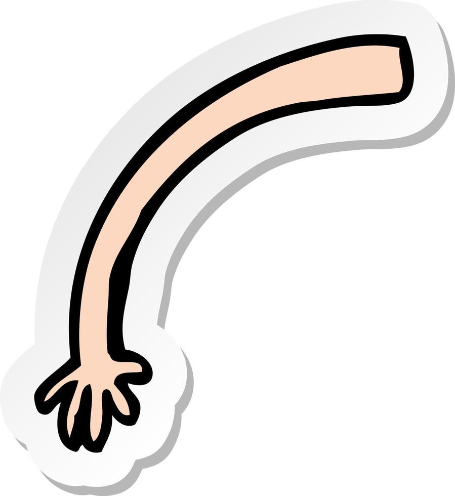 sticker of a cartoon arm gesture vector