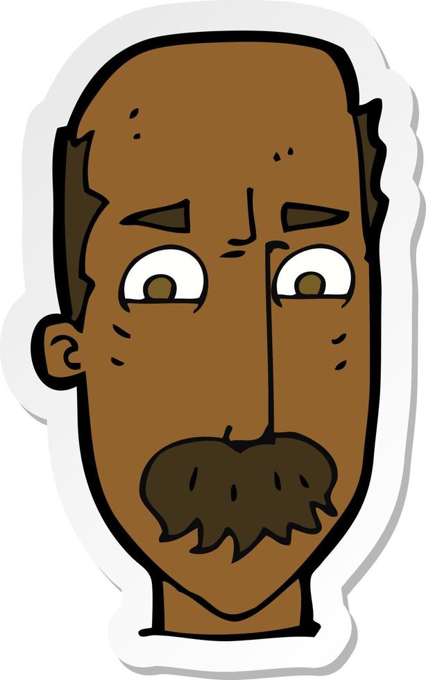 sticker of a cartoon annnoyed old man vector