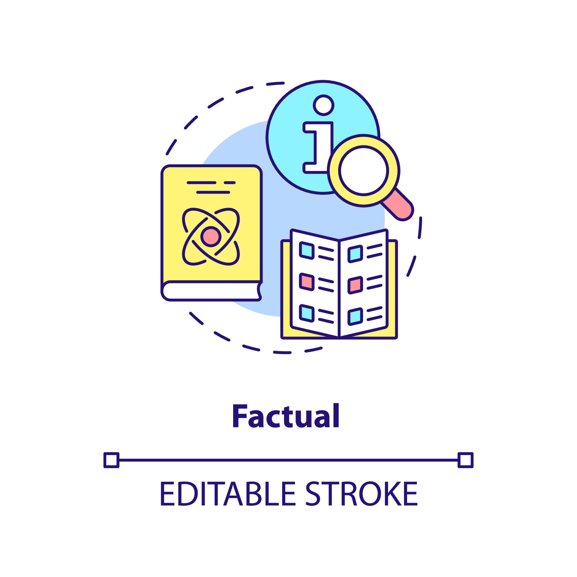 Factual concept icon. Information type abstract idea thin line