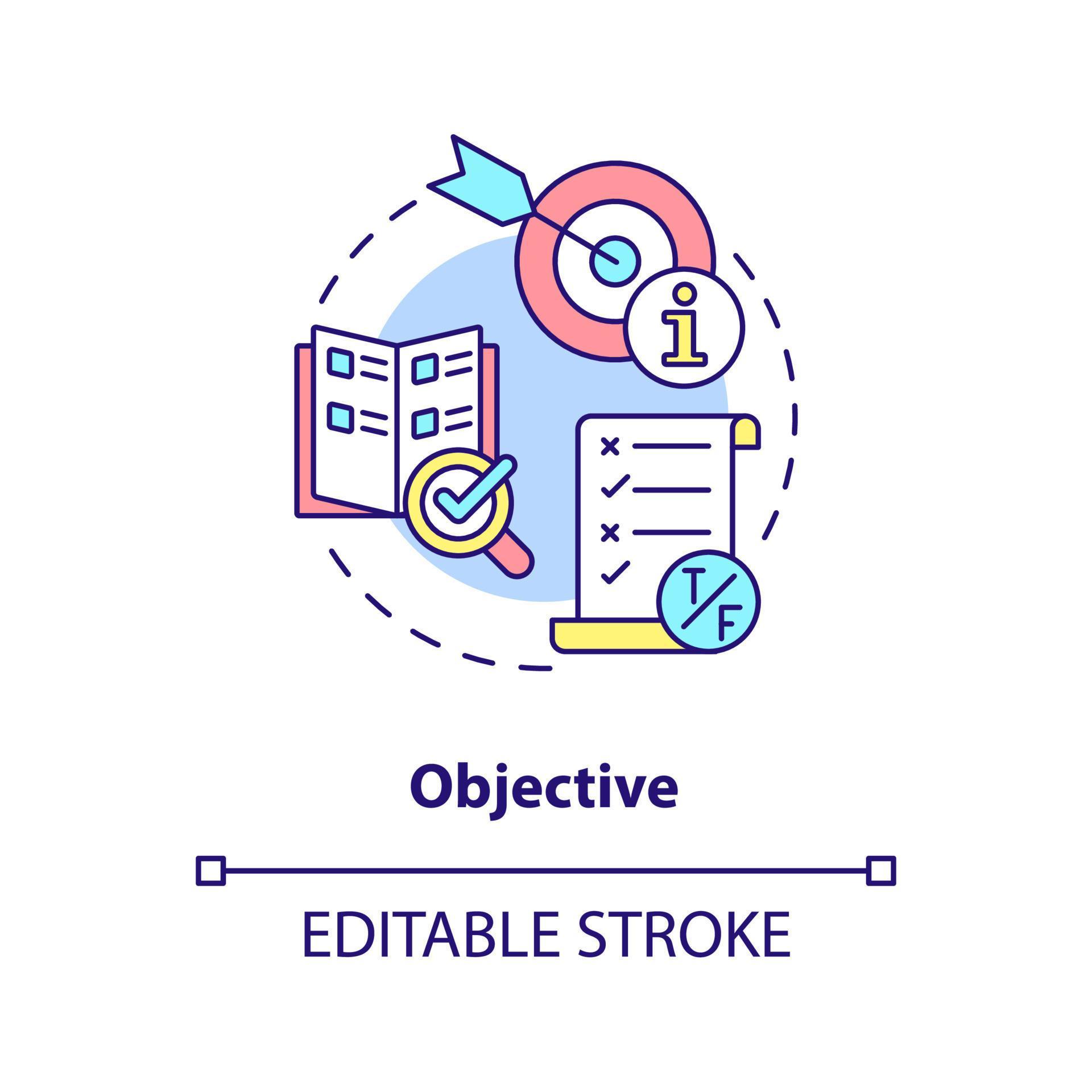 Objective concept icon. Information type abstract idea thin line ...
