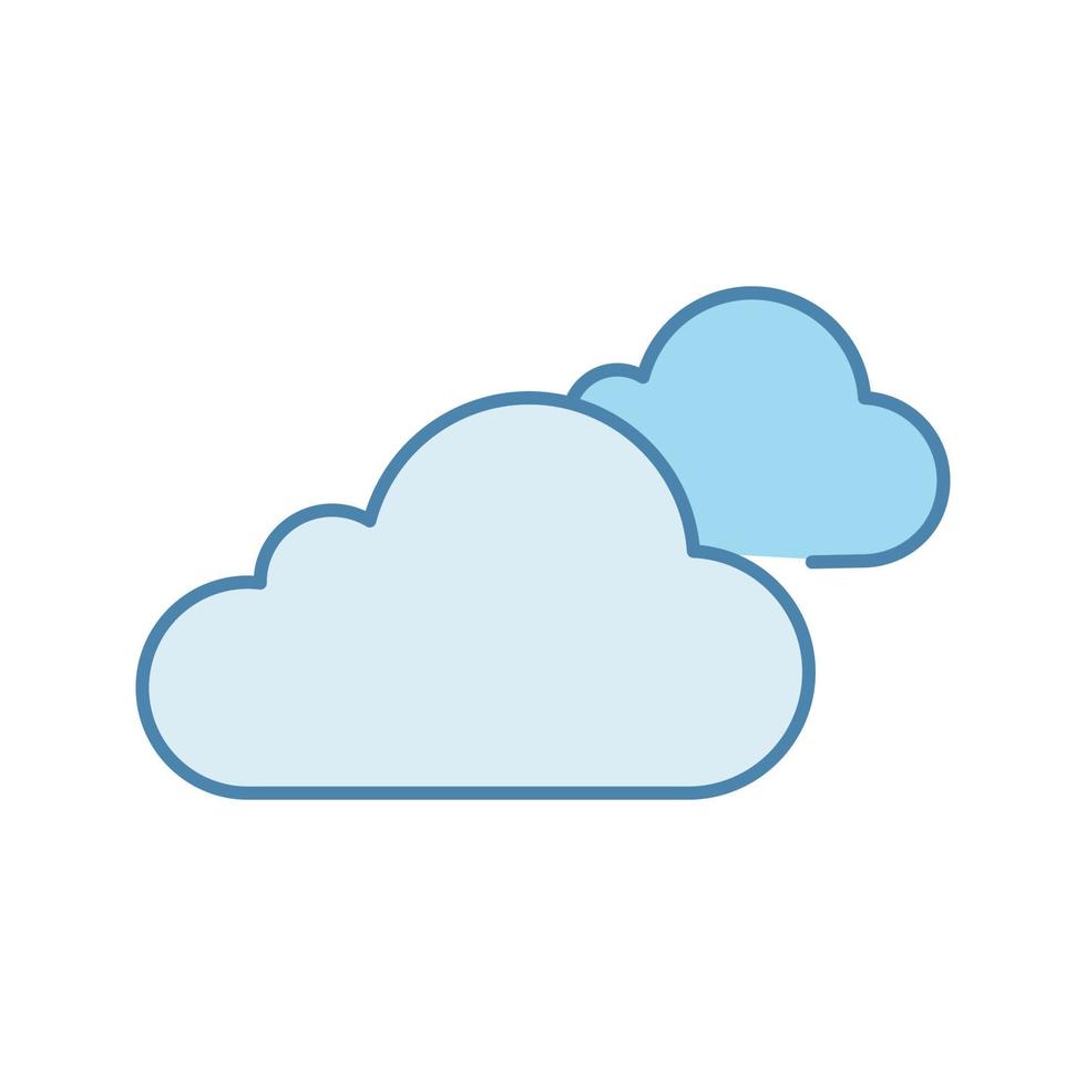 Cloudy weather color icon. Clouds. Heavy clouds. Overcast. Weather forecast. Isolated vector illustration