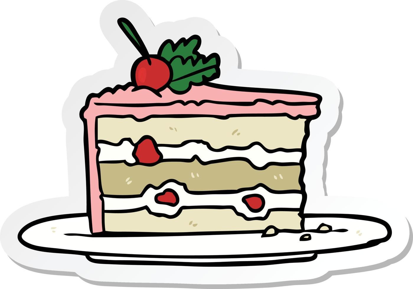 pegatina de un pastel de postre de dibujos animados vector