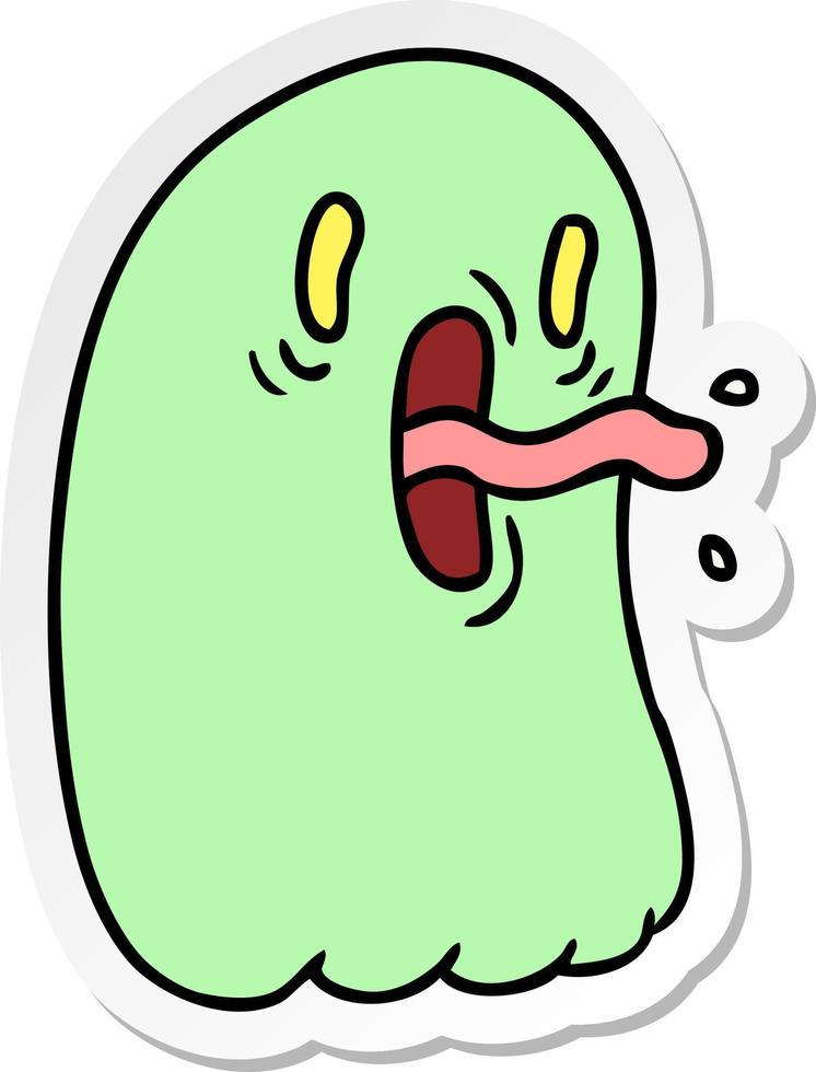 sticker cartoon of kawaii scary ghost vector