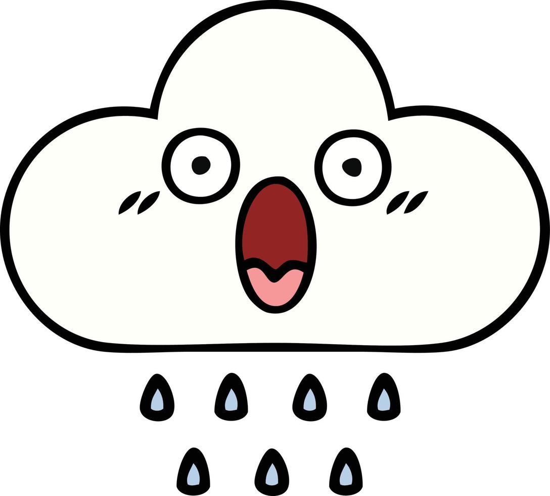 cute cartoon rain cloud vector