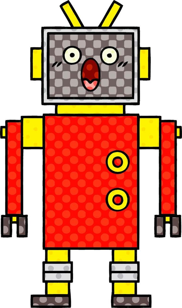 comic book style cartoon robot vector