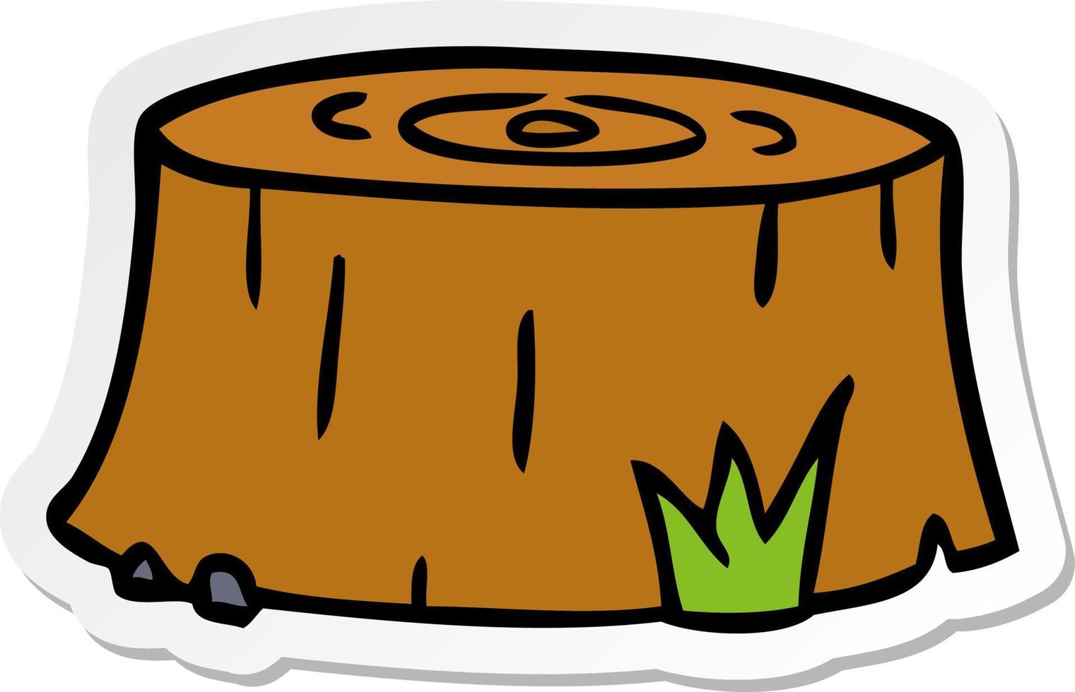 sticker cartoon doodle of a tree log vector