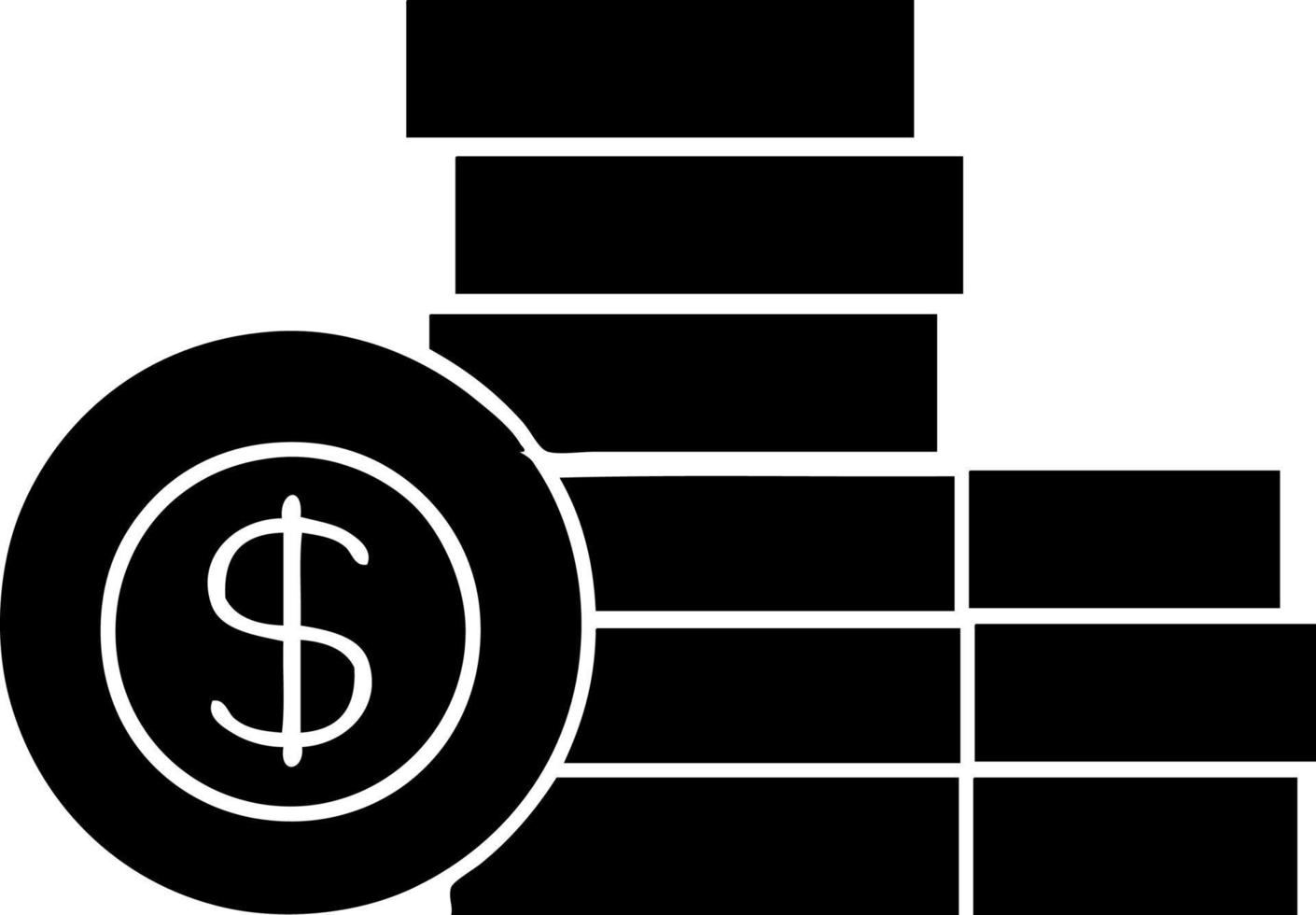 flat symbol pile of money vector