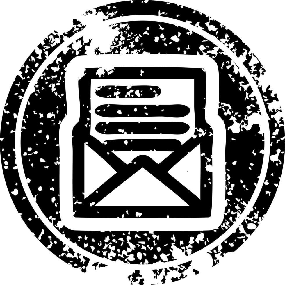 envelope letter distressed icon vector