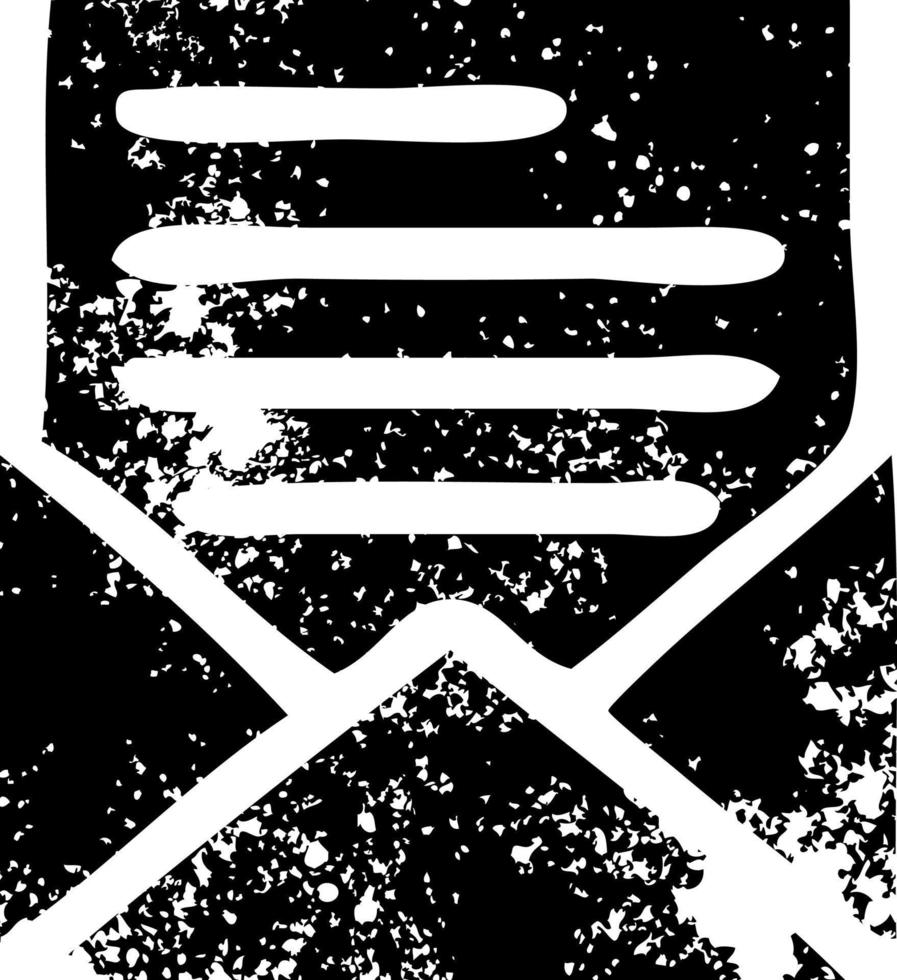 distressed symbol letter and envelope vector
