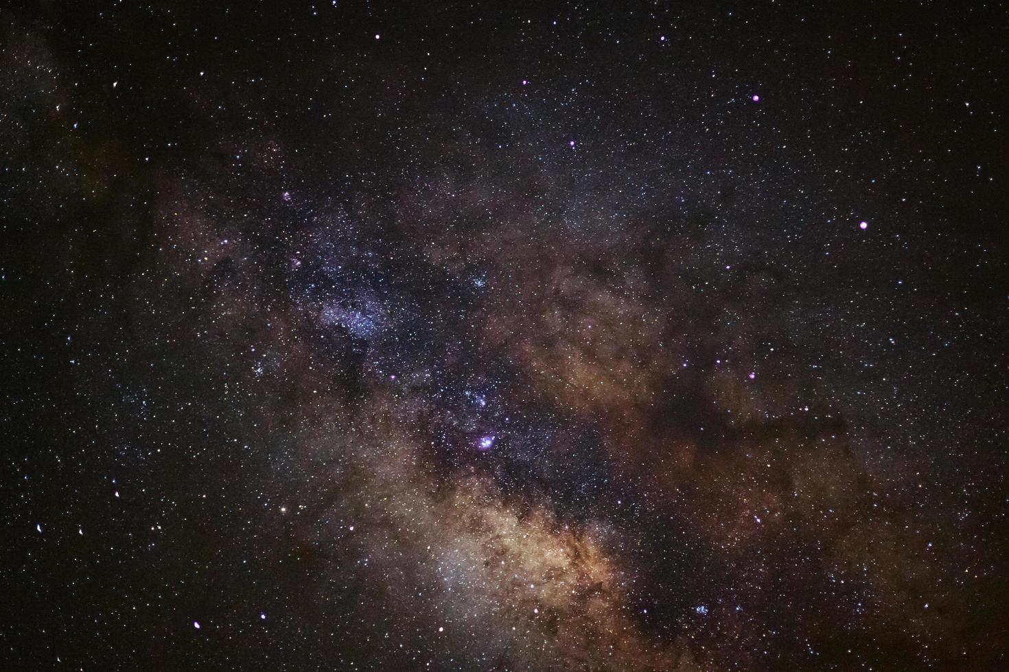 The center of the milky way galaxy, Long exposure photograph,with grain photo
