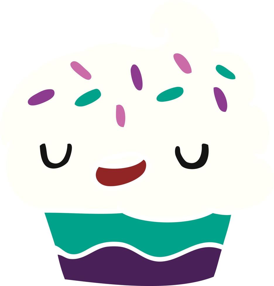 cartoon kawaii of a cute cupcake vector