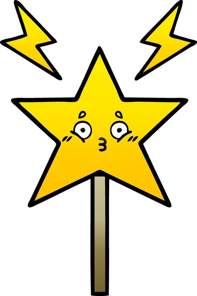 gradient shaded cartoon magic wand vector