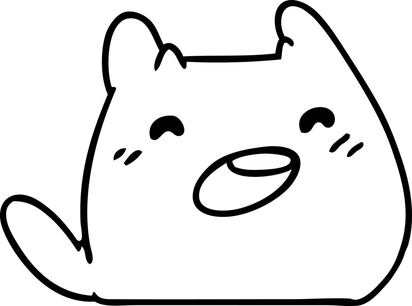 dibujo lineal de un gato kawaii vector