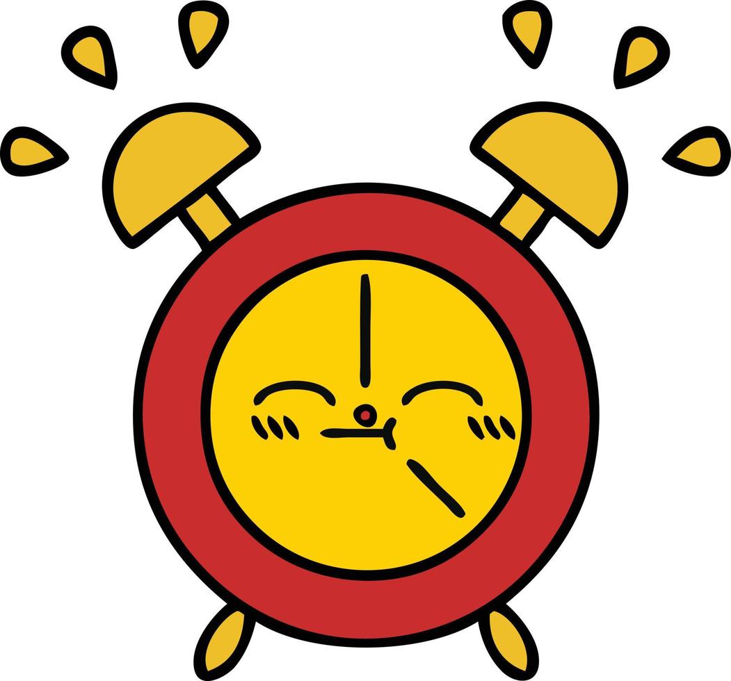 reloj despertador de dibujos animados lindo vector