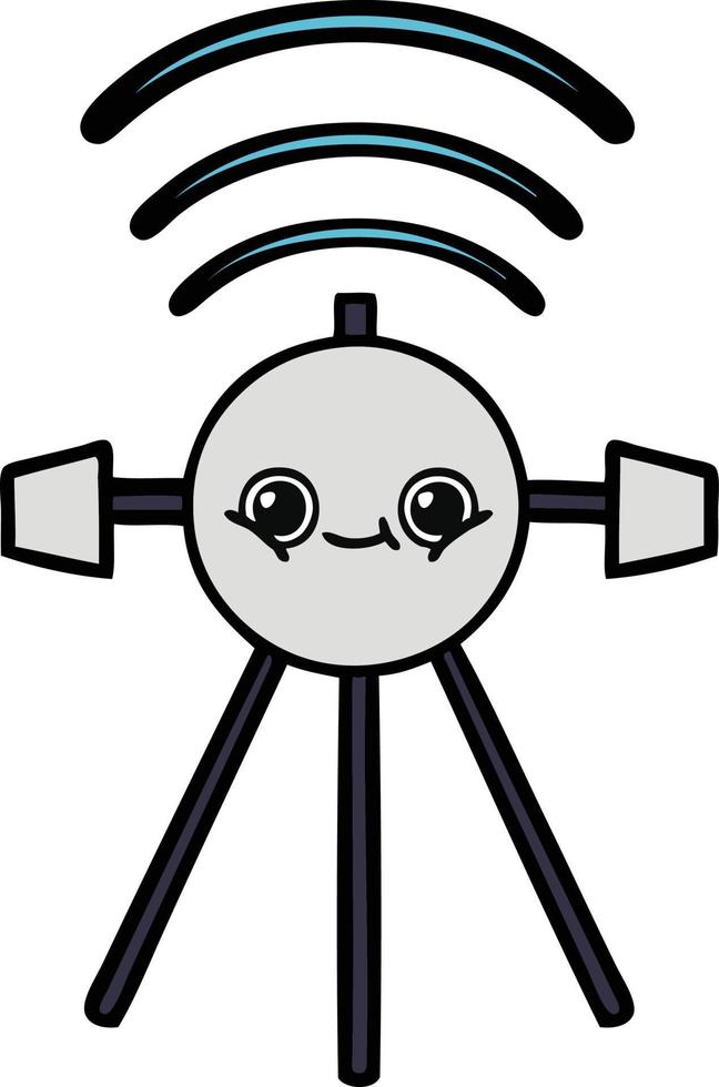 cute cartoon satellite vector