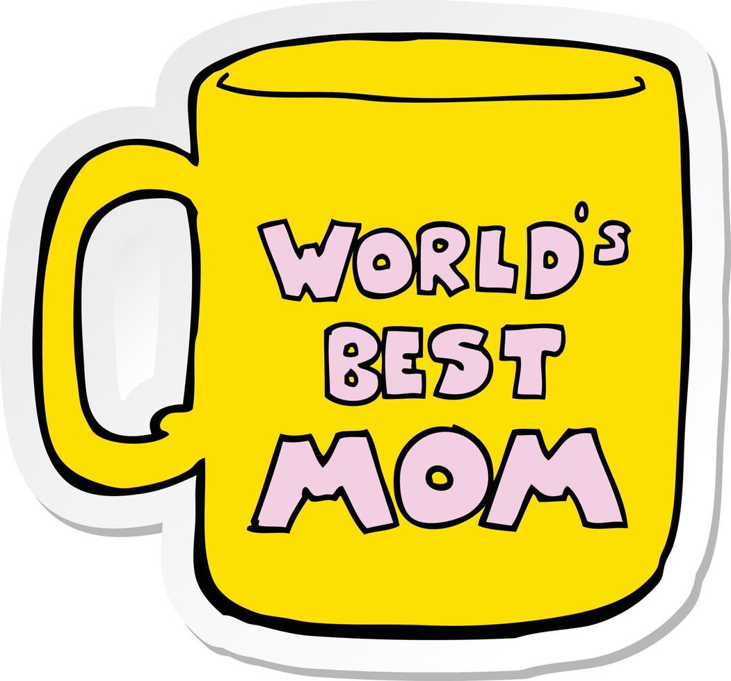 sticker of a worlds best mom mug vector