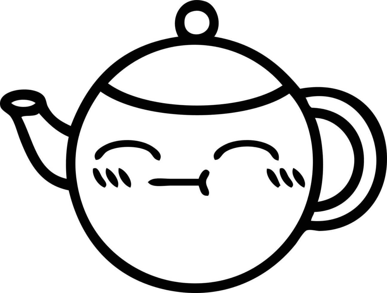 line drawing cartoon teapot 10435853 Vector Art at Vecteezy