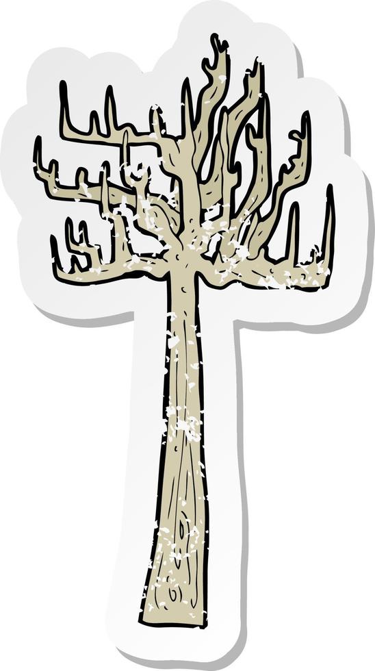 retro distressed sticker of a old bare tree cartoon vector