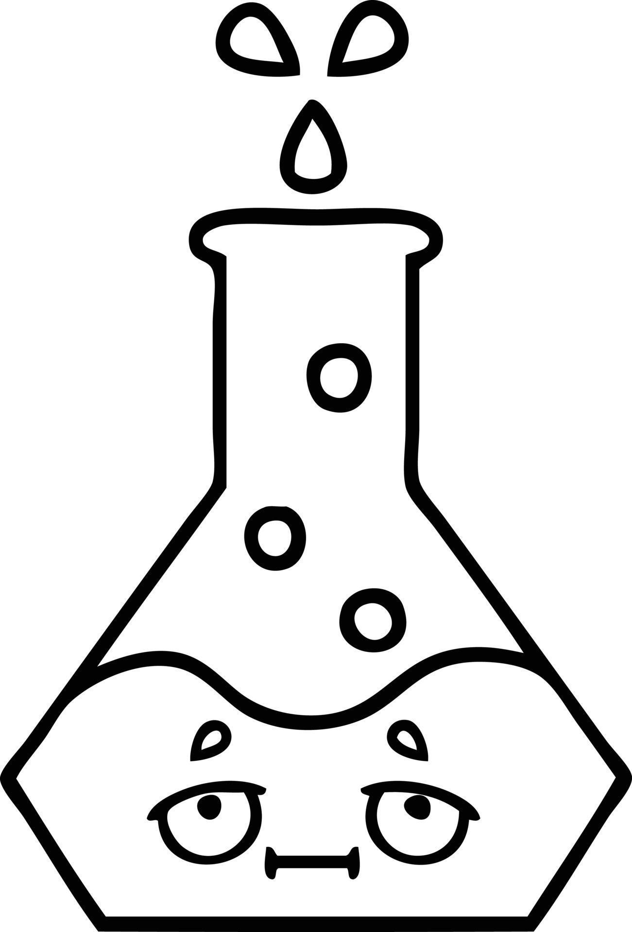 line drawing cartoon science beaker 10435896 Vector Art at Vecteezy