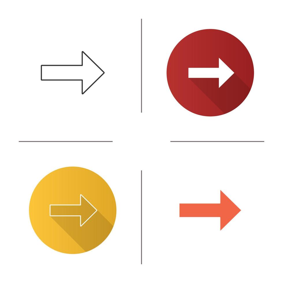 Forward arrow icon. Next. Right arrow. Motion. Flat design, linear and